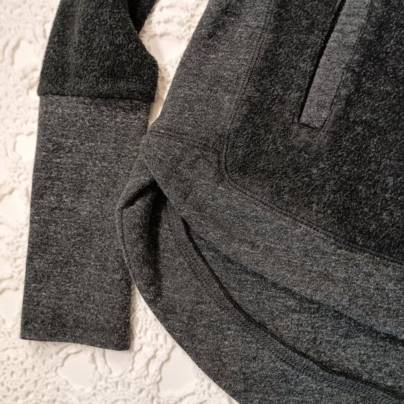 Alo Hoodie Sweatshirt Gray Pullover Fur Lined Hood Kangaroo Pocket Large Women L - Picture 6 of 11